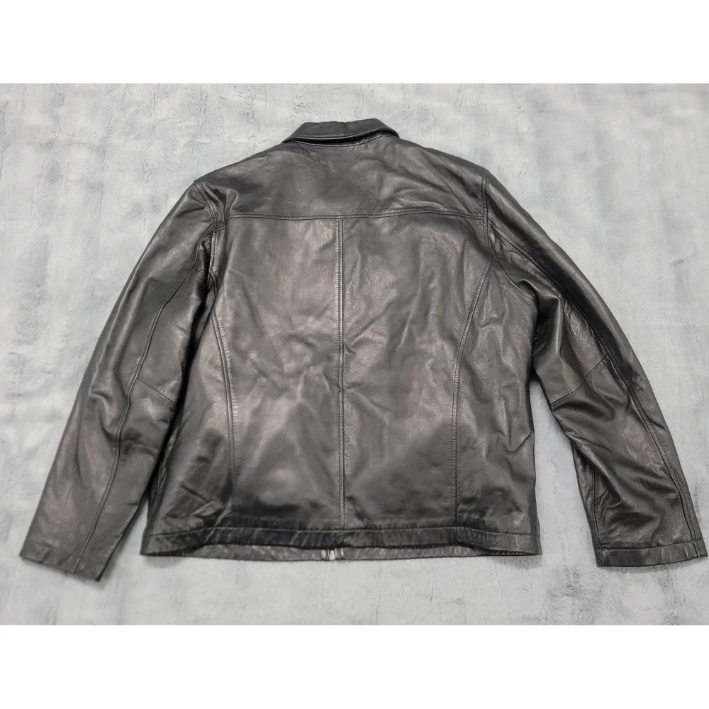 Wilsons Pelle Studio‎ Jacket Mens XL Black Thinsulate Lined Leather Bomber Zip
